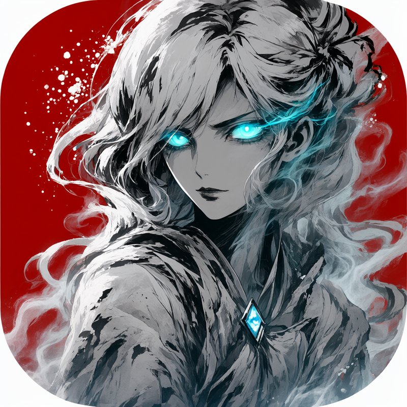 白发盘发贵族小姐,额前蓝光【ComfyUI 本地生成】