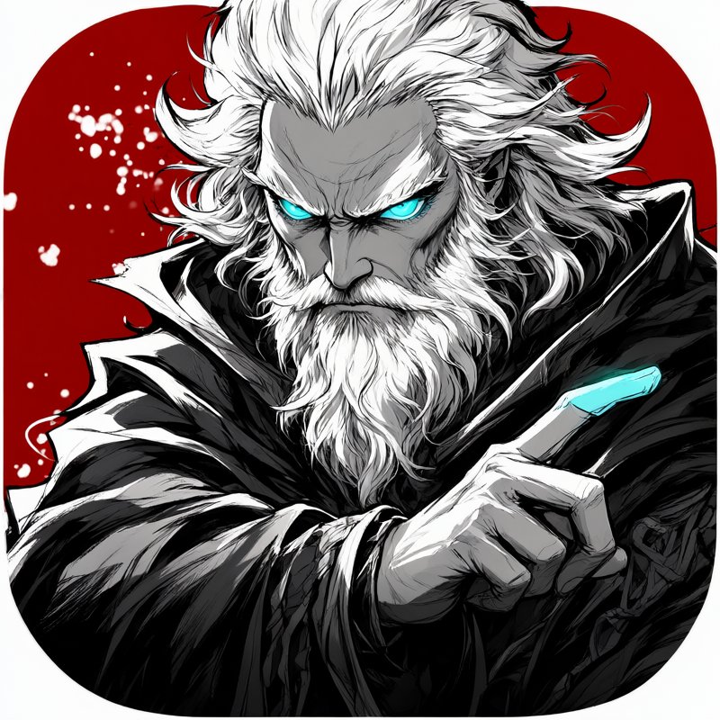 老年白发巫师 App Icon【ComfyUI 本地生成】